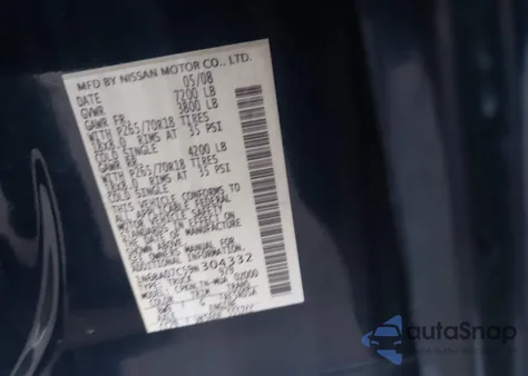 2009 Nissan Titan Se из США, поврежденный, VIN 1N6BA07C59N304332